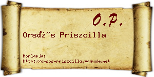 Orsós Priszcilla névjegykártya